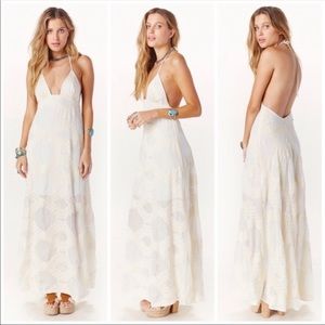 Planet Blu Life Blu Moon Backless Maxi Dress S